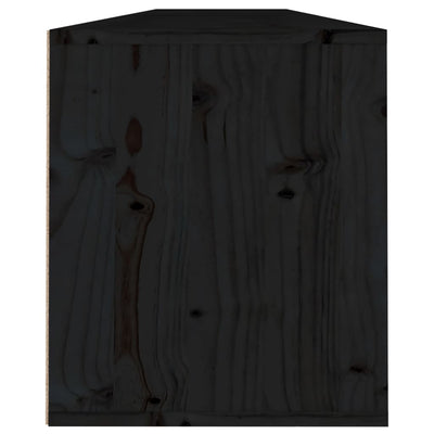 Wall Cabinets 2pcs Black 100x30x35 cm Solid Wood Pine