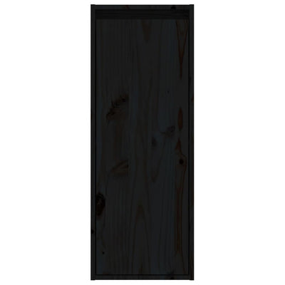 Wall Cabinet Black 30x30x80 cm Solid Wood Pine