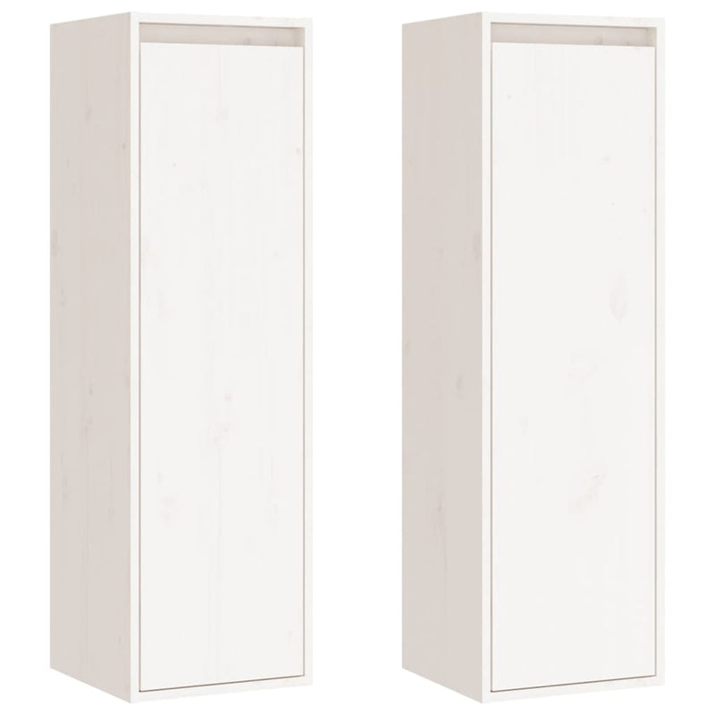 Wall Cabinets 2 pcs White 30x30x100 cm Solid Wood Pine