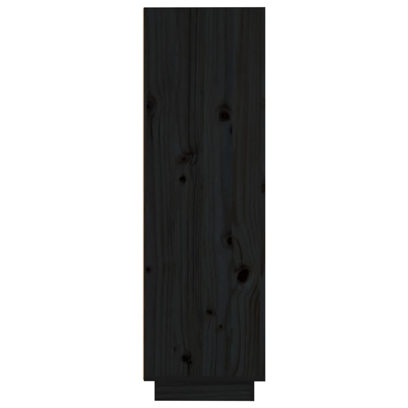 Highboard Black 37x34x110 cm Solid Wood Pine