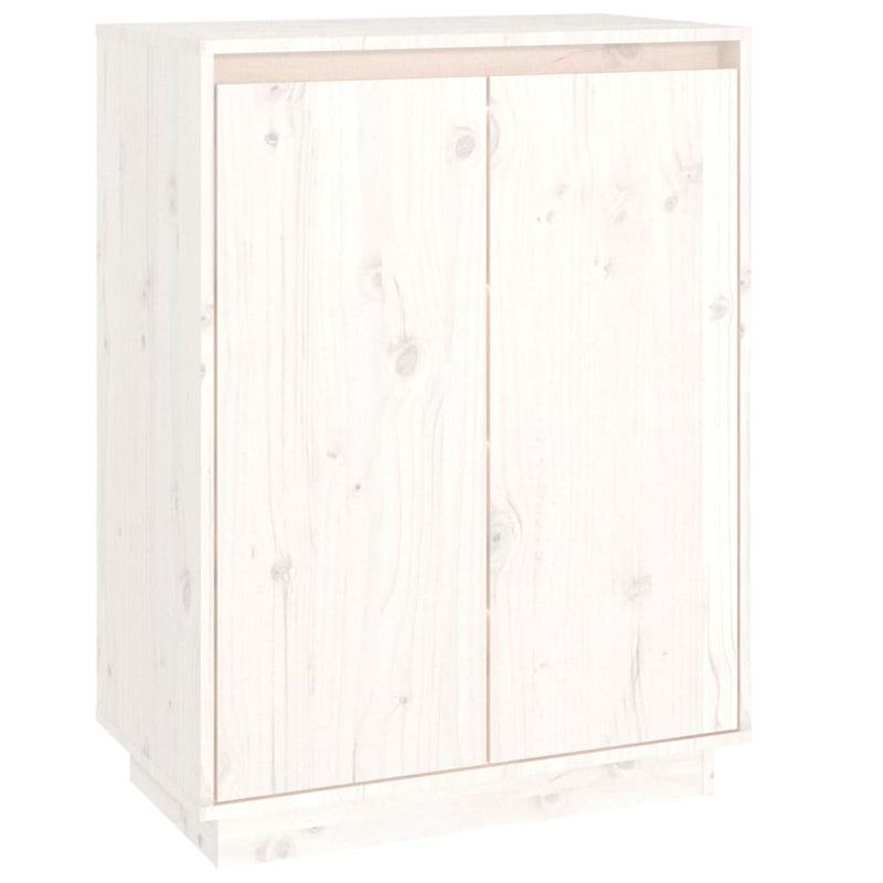 Shoe Cabinet White 60x35x80 cm Solid Wood Pine