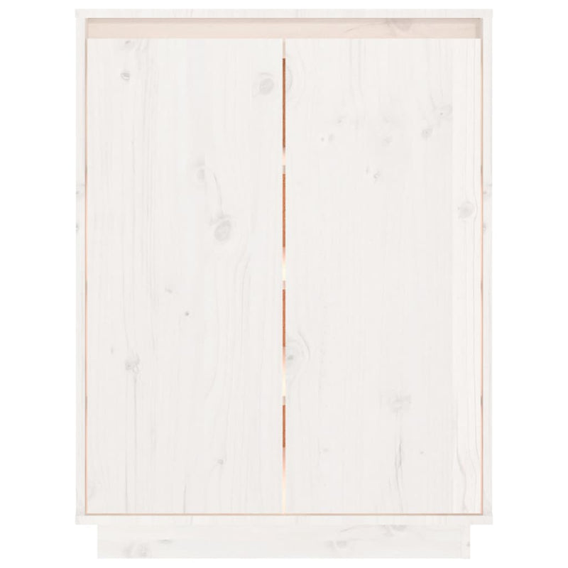 Shoe Cabinet White 60x35x80 cm Solid Wood Pine