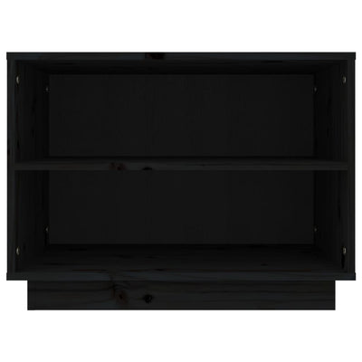 Shoe Cabinet Black 60x34x45 cm Solid Wood Pine