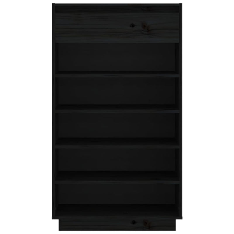 Shoe Cabinet Black 60x34x105 cm Solid Wood Pine