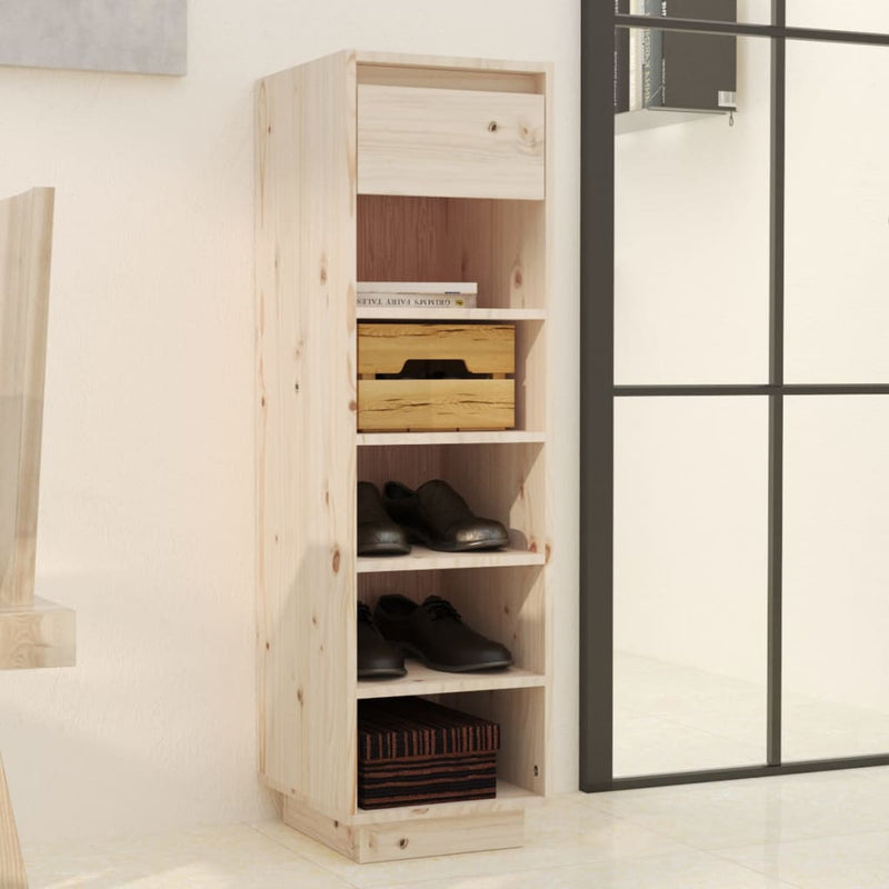 Shoe Cabinet 34x30x105 cm Solid Wood Pine