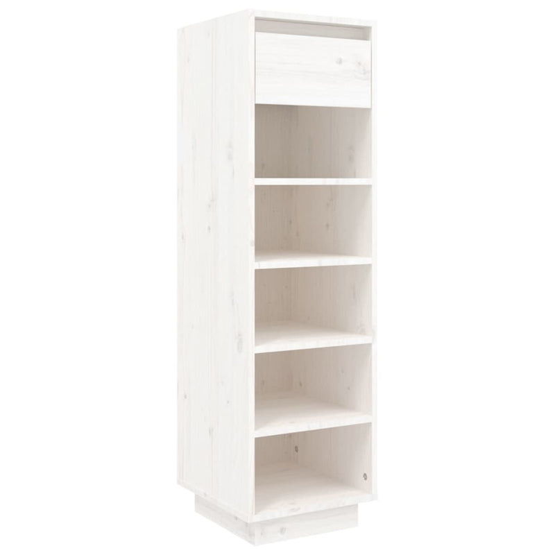 Shoe Cabinet White 34x30x105 cm Solid Wood Pine