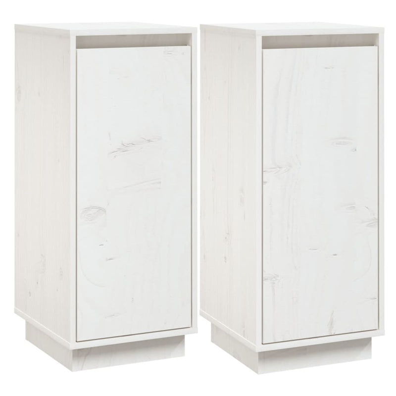 Sideboards 2 pcs White 31.5x34x75 cm Solid Wood Pine