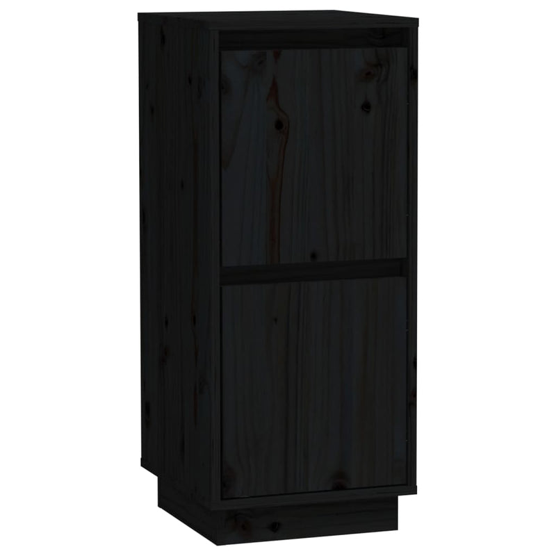 Sideboards 2 pcs Black 31.5x34x75 cm Solid Wood Pine