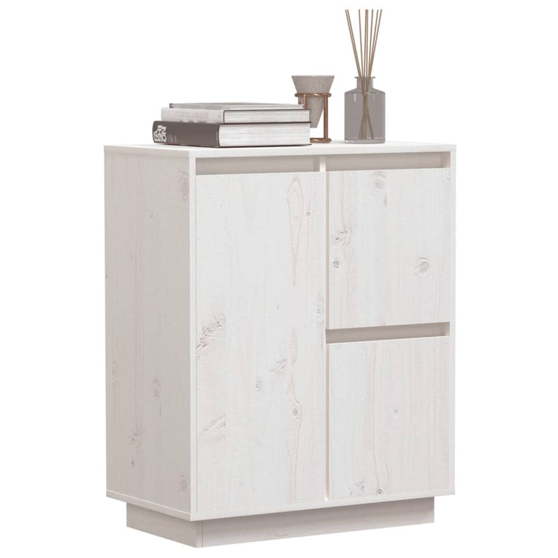 Sideboard White 60x34x75 cm Solid Wood Pine