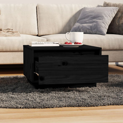 Coffee Table Black 55x56x32 cm Solid Wood Pine