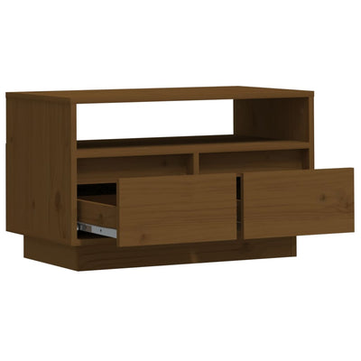 TV Cabinet Honey Brown 60x35x37 cm Solid Wood Pine