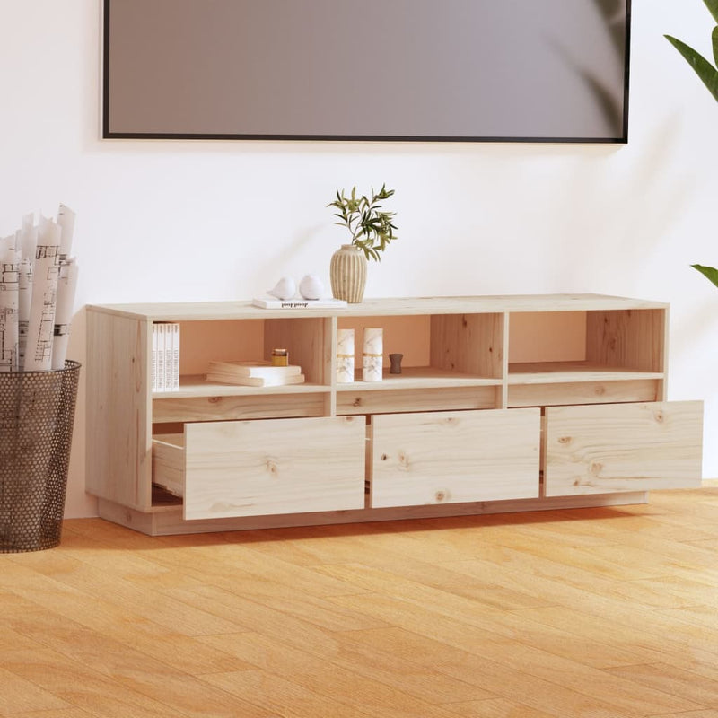 TV Cabinet 140x37x50 cm Solid Wood Pine