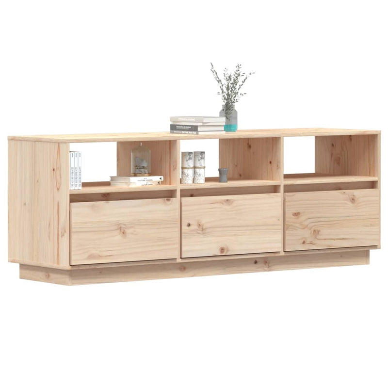 TV Cabinet 140x37x50 cm Solid Wood Pine