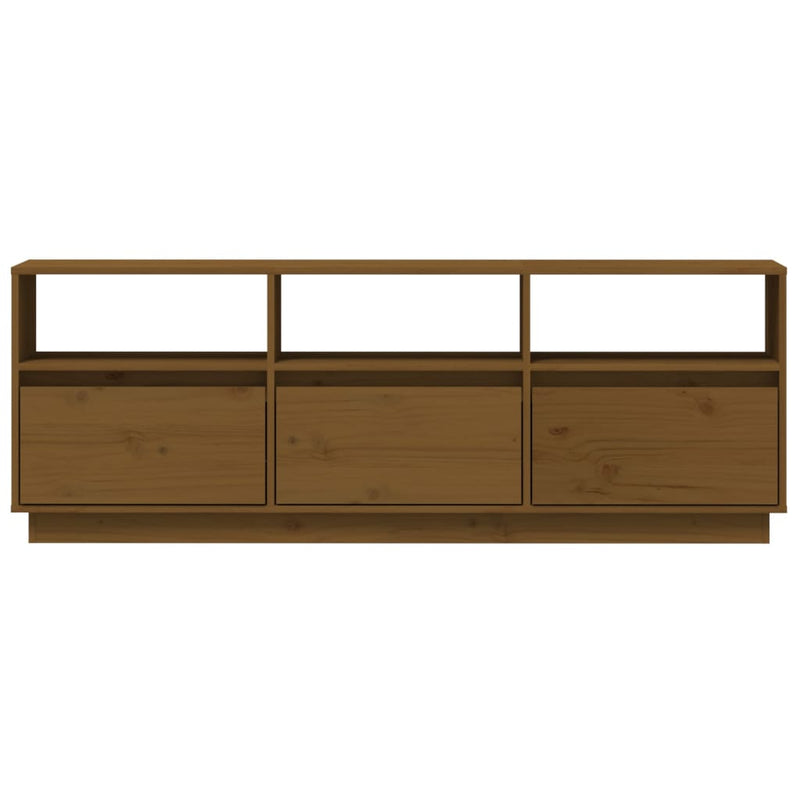 TV Cabinet Honey Brown 140x37x50 cm Solid Wood Pine