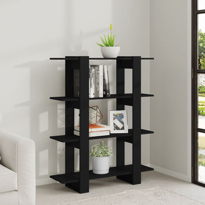 Book Cabinet/Room Divider Black 100x30x123.5 cm