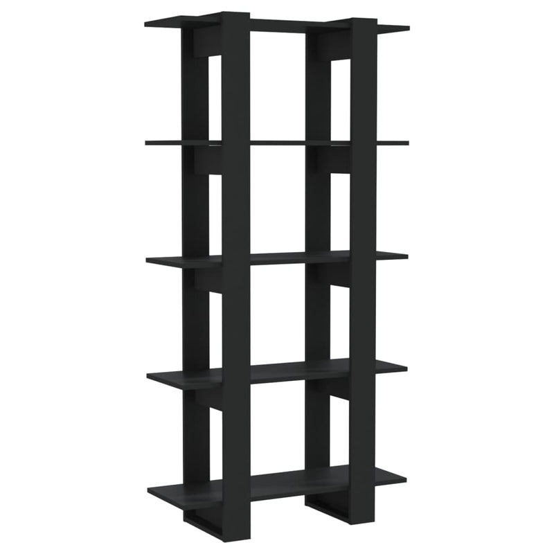 Book Cabinet/Room Divider Black 80x30x160 cm Engineered Wood