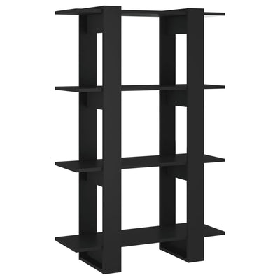 Book Cabinet/Room Divider Black 80x30x123.5 cm