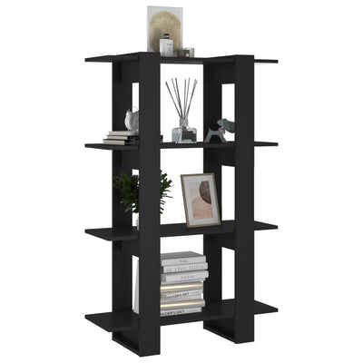 Book Cabinet/Room Divider Black 80x30x123.5 cm