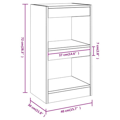 Book Cabinet/Room Divider Black 40x30x72 cm