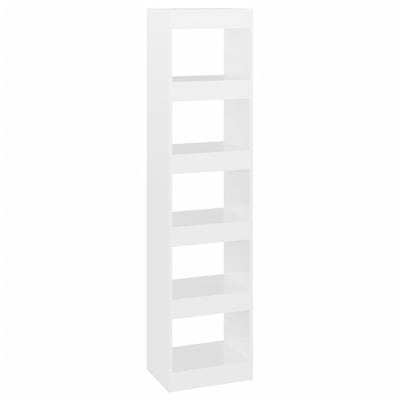 Book Cabinet/Room Divider High Gloss White 40x30x166 cm