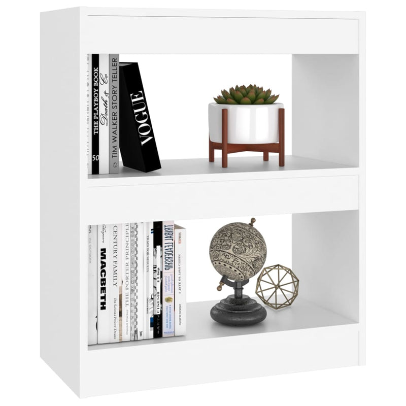 Book Cabinet/Room Divider White 60x30x72 cm