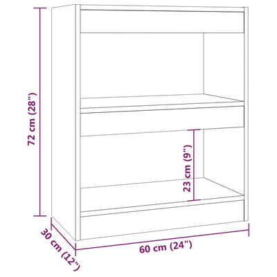Book Cabinet/Room Divider Black 60x30x72 cm