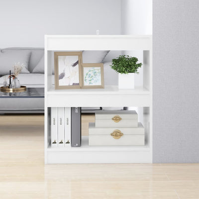 Book Cabinet/Room Divider High Gloss White 60x30x72 cm