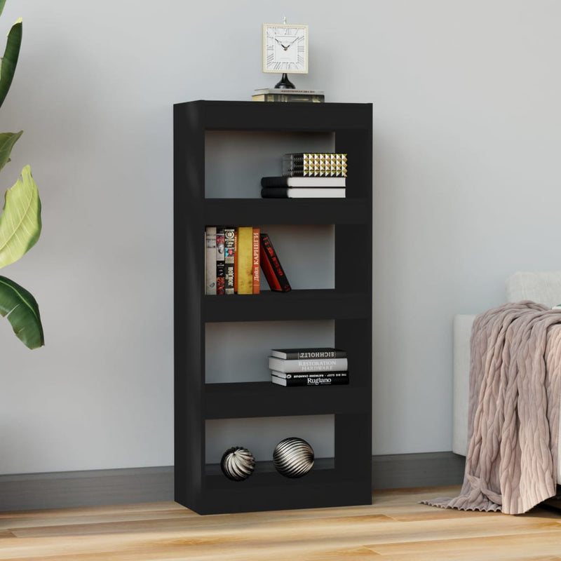 Book Cabinet/Room Divider Black 60x30x135 cm Engineered Wood