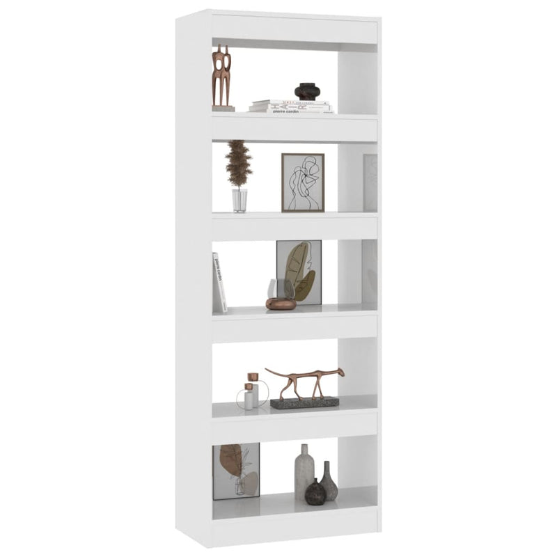 Book Cabinet/Room Divider High Gloss White 60x30x166 cm Engineered Wood