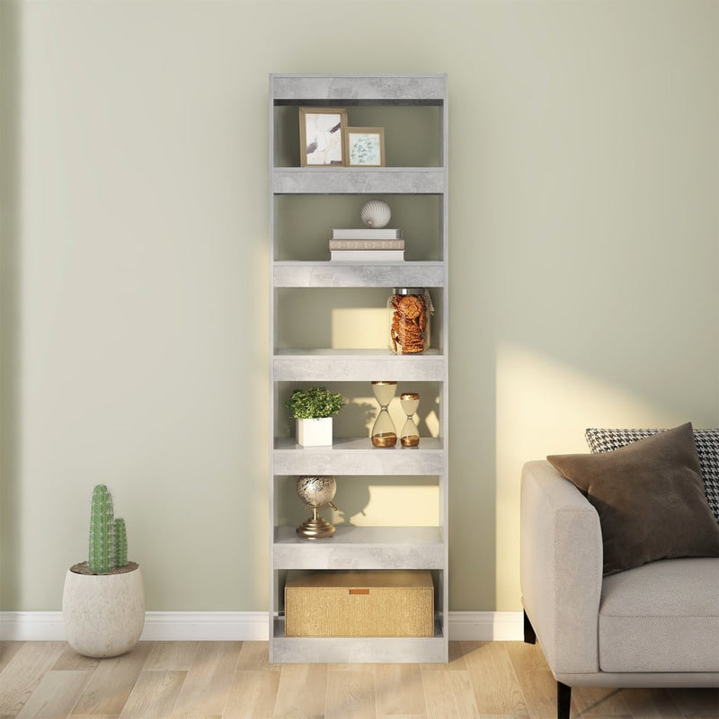 Book Cabinet/Room Divider Concrete Grey 60x30x198 cm