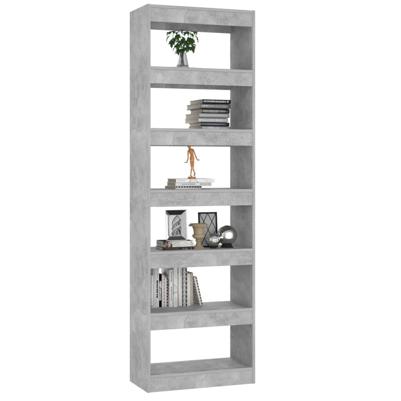 Book Cabinet/Room Divider Concrete Grey 60x30x198 cm