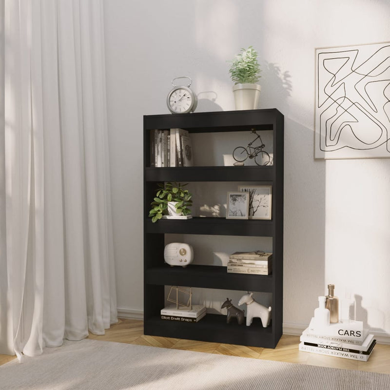 Book Cabinet/Room Divider Black 80x30x135 cm Engineered Wood