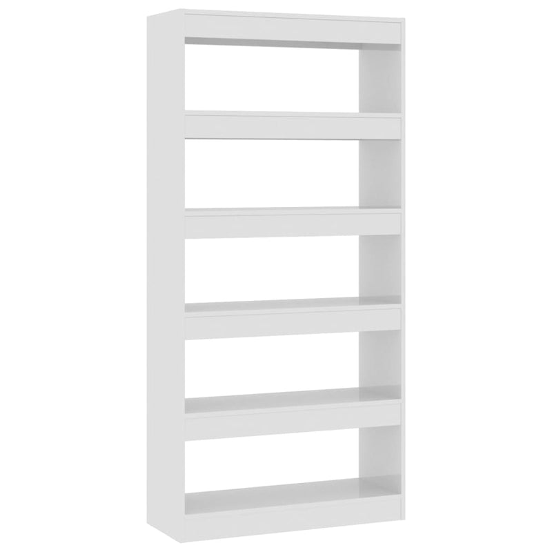 Book Cabinet/Room Divider High Gloss White 80x30x166 cm Engineered Wood