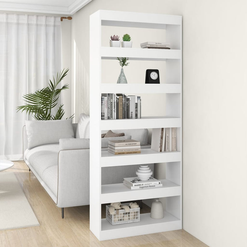 Book Cabinet/Room Divider White 80x30x198 cm Engineered Wood