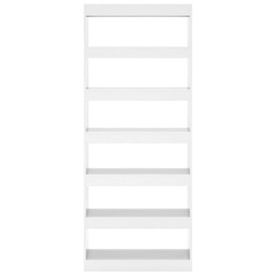 Book Cabinet/Room Divider High Gloss White 80x30x198 cm Engineered Wood