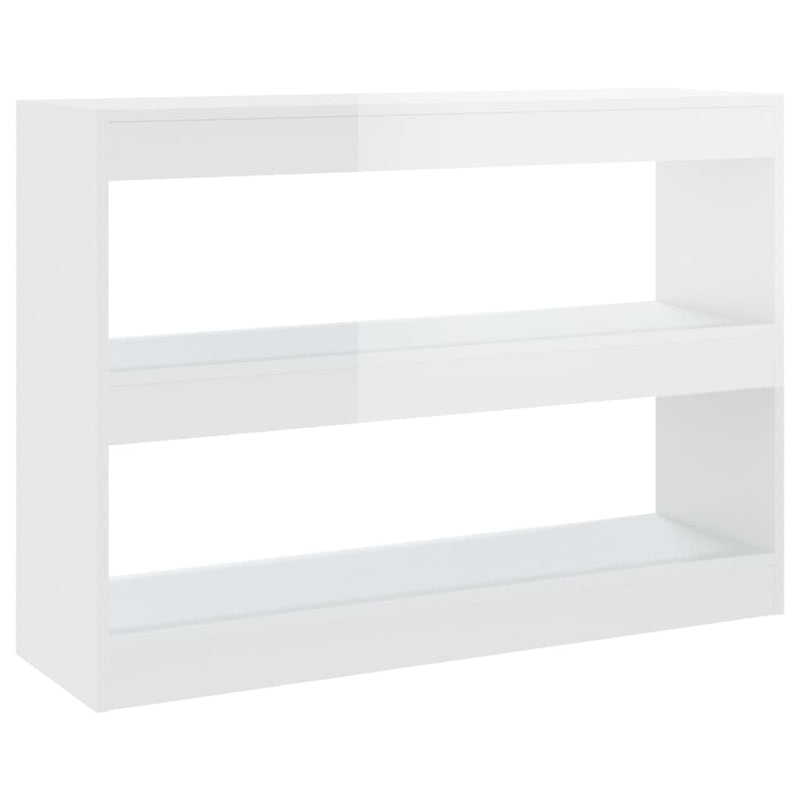 Book Cabinet/Room Divider High Gloss White 100x30x72 cm