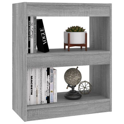 Book Cabinet/Room Divider Grey Sonoma 60x30x72 cm