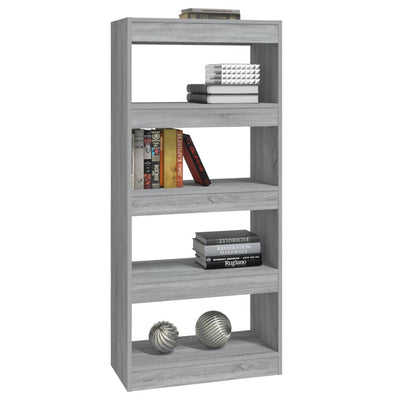 Book Cabinet/Room Divider Grey Sonoma 60x30x135 cm Engineered Wood