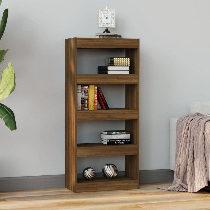 Book Cabinet/Room Divider Brown Oak 60x30x135 cm Engineered Wood