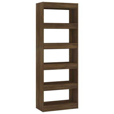 Book Cabinet/Room Divider Brown Oak 60x30x166 cm Engineered Wood