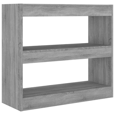 Book Cabinet/Room Divider Grey Sonoma 80x30x72 cm