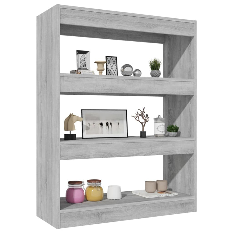 Book Cabinet/Room Divider Grey Sonoma 80x30x103 cm Engineered wood