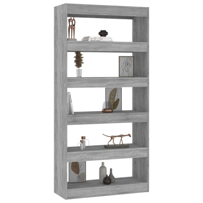 Book Cabinet/Room Divider Grey Sonoma 80x30x166 cm Engineered Wood