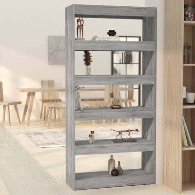 Book Cabinet/Room Divider Grey Sonoma 80x30x166 cm Engineered Wood