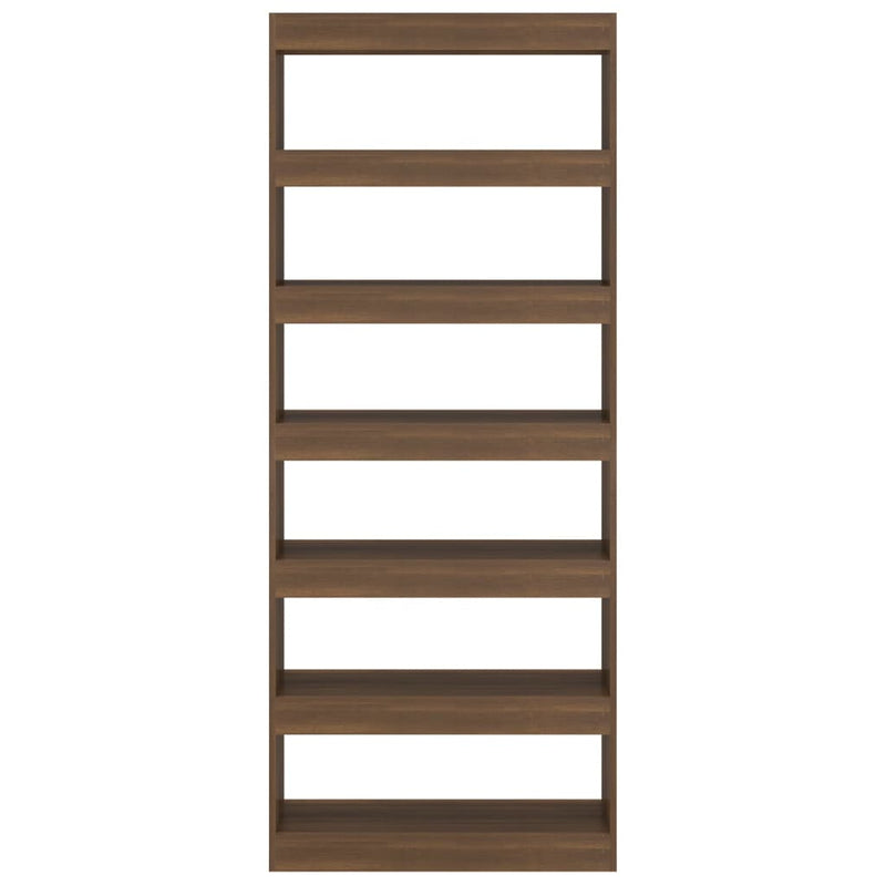 Book Cabinet/Room Divider Brown Oak 80x30x198 cm Engineered Wood