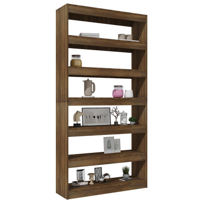Book Cabinet/Room Divider Brown Oak 100x30x198 cm Engineered wood