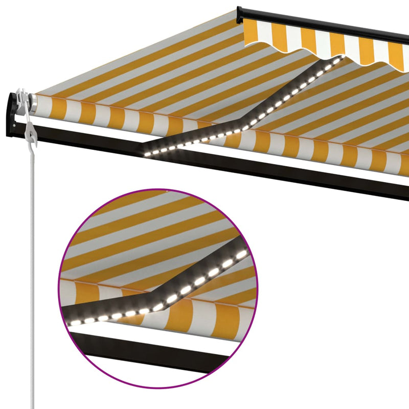 Automatic Awning with LED&Wind Sensor 300x250 cm Yellow/White