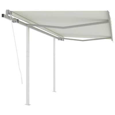 Automatic Retractable Awning with Posts 3x2.5 m Cream