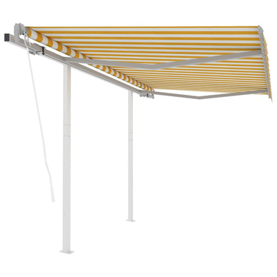 Automatic Retractable Awning with Posts 3x2.5 m Yellow&White