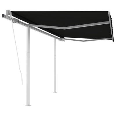 Automatic Retractable Awning with Posts 3x2.5 m Anthracite
